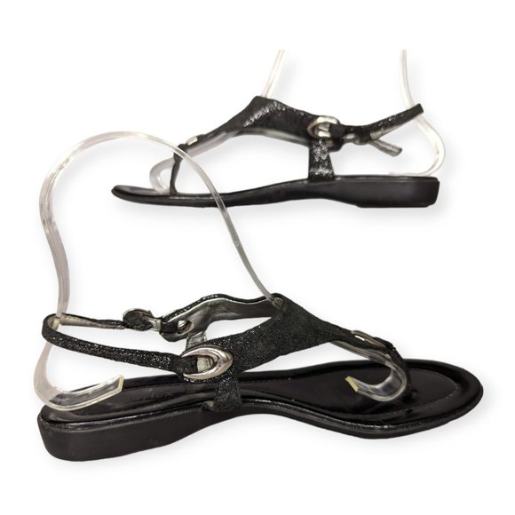 AK Anne Klein InFlex Black & Glittery Sandals Size 6 - Picture 6 of 12